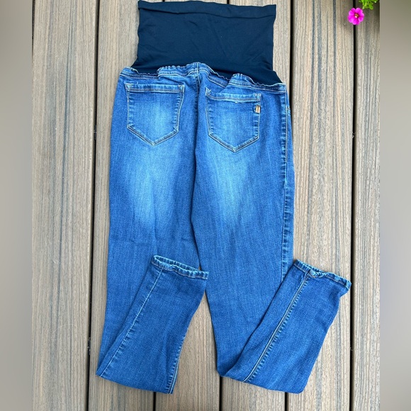 1822 Denim Maternity jeans size 28 full length skinny jean with full belly band - Picture 3 of 6